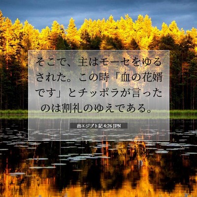 Picture 07 - 出エジプト記 4:26 JPN - そこで、主はモーセをゆるされた。 - Bible Verse Picture