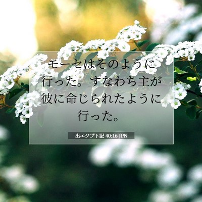 Picture 07 - 出エジプト記 40:16 JPN - モーセはそのように行った。すなわ - Bible Verse Picture