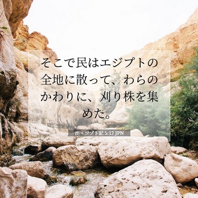 Picture 07 - 出エジプト記 5:12 JPN - そこで民はエジプトの全地に散って - Bible Verse Picture