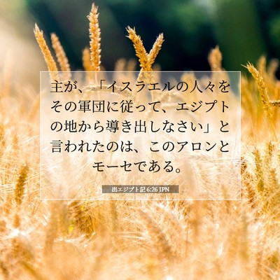 Picture 07 - 出エジプト記 6:26 JPN - 主が、「イスラエルの人々をその軍 - Bible Verse Picture