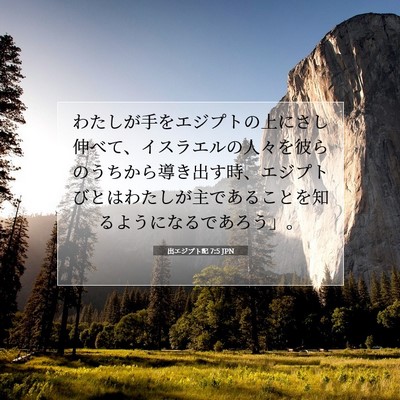 Picture 07 - 出エジプト記 7:5 JPN - わたしが手をエジプトの上にさし伸 - Bible Verse Picture