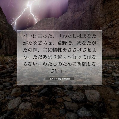 Picture 07 - 出エジプト記 8:28 JPN - パロは言った、「わたしはあなたが - Bible Verse Picture
