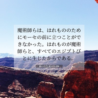 Picture 07 - 出エジプト記 9:11 JPN - 魔術師らは、はれもののためにモー - Bible Verse Picture