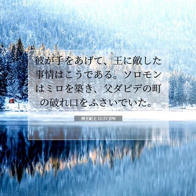 Picture 07 - 列王紀上 11:27 JPN - 彼が手をあげて、王に敵した事情は - Bible Verse Picture