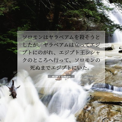 Picture 07 - 列王紀上 11:40 JPN - ソロモンはヤラベアムを殺そうとし - Bible Verse Picture