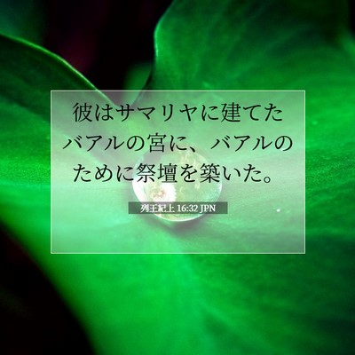 Picture 07 - 列王紀上 16:32 JPN - 彼はサマリヤに建てたバアルの宮に - Bible Verse Picture