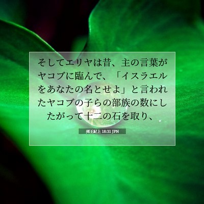 Picture 07 - 列王紀上 18:31 JPN - そしてエリヤは昔、主の言葉がヤコ - Bible Verse Picture