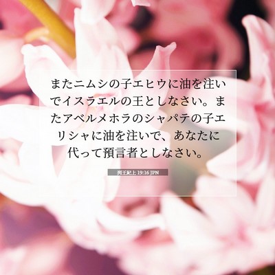 Picture 07 - 列王紀上 19:16 JPN - またニムシの子エヒウに油を注いで - Bible Verse Picture