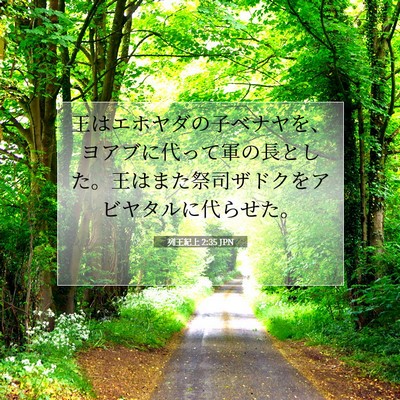 Picture 07 - 列王紀上 2:35 JPN - 王はエホヤダの子ベナヤを、ヨアブ - Bible Verse Picture