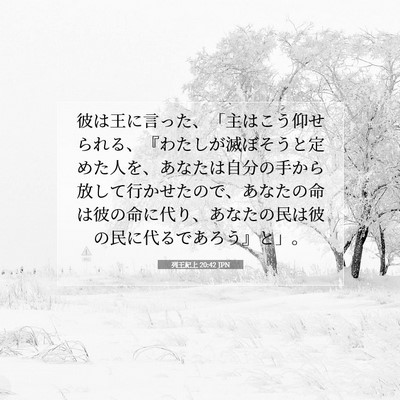 Picture 07 - 列王紀上 20:42 JPN - 彼は王に言った、「主はこう仰せら - Bible Verse Picture
