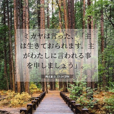 Picture 07 - 列王紀上 22:14 JPN - ミカヤは言った、「主は生きておら - Bible Verse Picture