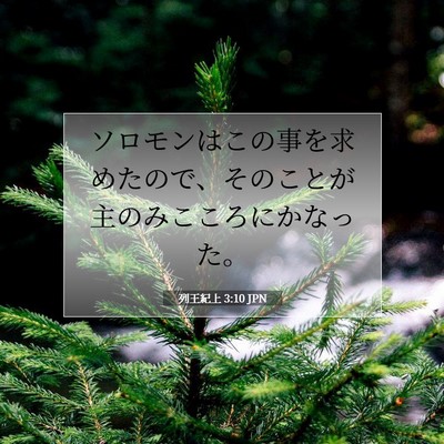 Picture 07 - 列王紀上 3:10 JPN - ソロモンはこの事を求めたので、そ - Bible Verse Picture