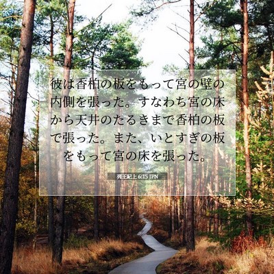 Picture 07 - 列王紀上 6:15 JPN - 彼は香柏の板をもって宮の壁の内側 - Bible Verse Picture