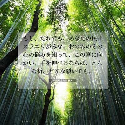 Picture 07 - 列王紀上 8:38 JPN - もし、だれでも、あなたの民イスラ - Bible Verse Picture
