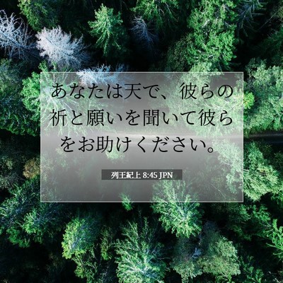 Picture 07 - 列王紀上 8:45 JPN - あなたは天で、彼らの祈と願いを聞 - Bible Verse Picture