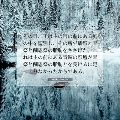 Picture 07 - 列王紀上 8:64 JPN - その日、王は主の宮の前にある庭の - Bible Verse Picture
