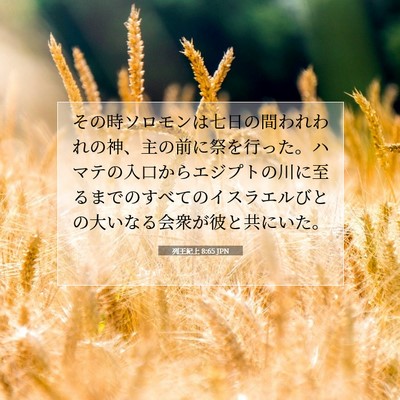 Picture 07 - 列王紀上 8:65 JPN - その時ソロモンは七日の間われわれ - Bible Verse Picture