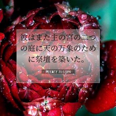 Picture 07 - 列王紀下 21:5 JPN - 彼はまた主の宮の二つの庭に天の万 - Bible Verse Picture