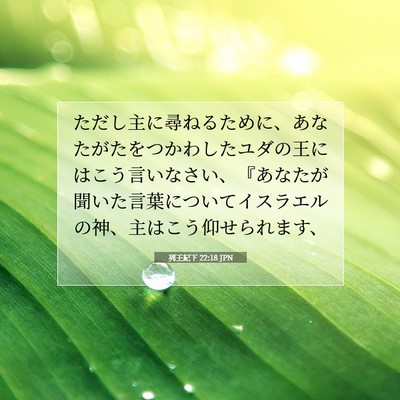 Picture 07 - 列王紀下 22:18 JPN - ただし主に尋ねるために、あなたが - Bible Verse Picture