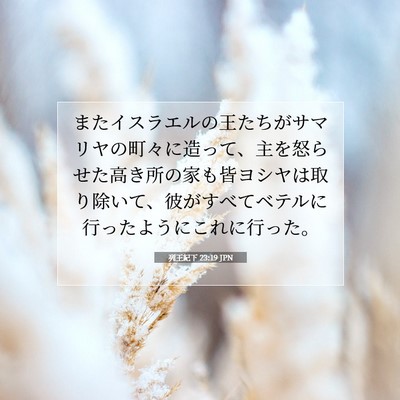 Picture 07 - 列王紀下 23:19 JPN - またイスラエルの王たちがサマリヤ - Bible Verse Picture