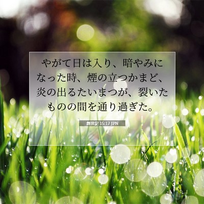 Picture 07 - 創世記 15:17 JPN - やがて日は入り、暗やみになった時 - Bible Verse Picture