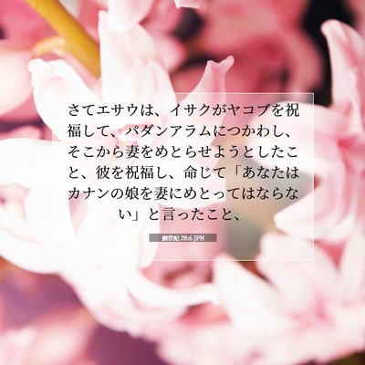 Picture 07 - 創世記 28:6 JPN - さてエサウは、イサクがヤコブを祝 - Bible Verse Picture