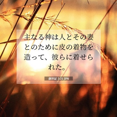 Picture 07 - 創世記 3:21 JPN - 主なる神は人とその妻とのために皮 - Bible Verse Picture