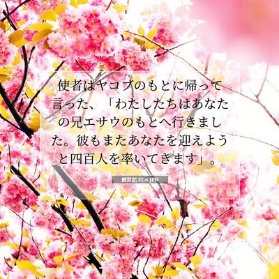 Picture 07 - 創世記 32:6 JPN - 使者はヤコブのもとに帰って言った - Bible Verse Picture