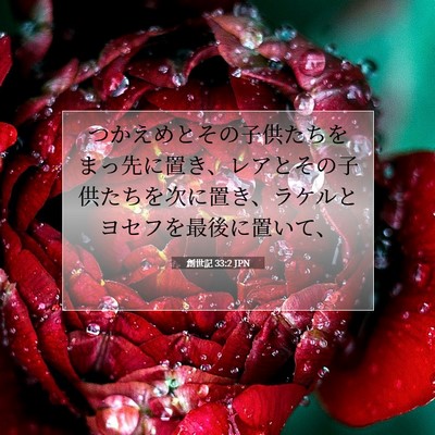 Picture 07 - 創世記 33:2 JPN - つかえめとその子供たちをまっ先に - Bible Verse Picture