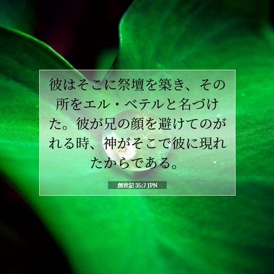 Picture 07 - 創世記 35:7 JPN - 彼はそこに祭壇を築き、その所をエ - Bible Verse Picture