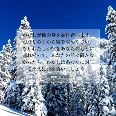 Picture 07 - 創世記 43:9 JPN - わたしが彼の身を請け合います。わ - Bible Verse Picture