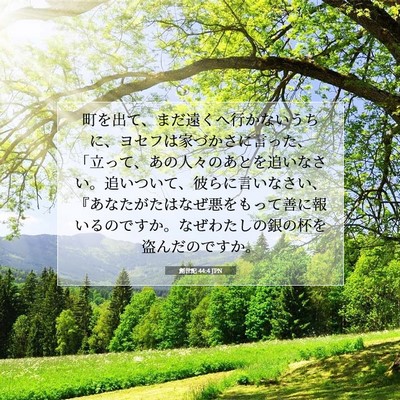 Picture 07 - 創世記 44:4 JPN - 町を出て、まだ遠くへ行かないうち - Bible Verse Picture
