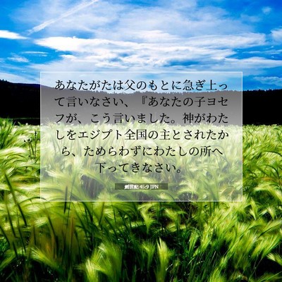 Picture 07 - 創世記 45:9 JPN - あなたがたは父のもとに急ぎ上って - Bible Verse Picture