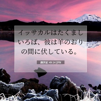 Picture 07 - 創世記 49:14 JPN - イッサカルはたくましいろば、彼は - Bible Verse Picture