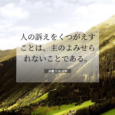 Picture 07 - 哀歌 3:36 JPN - 人の訴えをくつがえすことは、主の - Bible Verse Picture