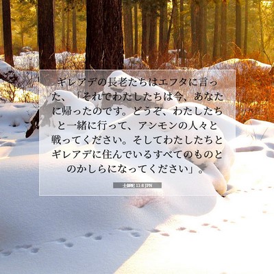 Picture 07 - 士師記 11:8 JPN - ギレアデの長老たちはエフタに言っ - Bible Verse Picture