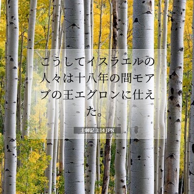 Picture 07 - 士師記 3:14 JPN - こうしてイスラエルの人々は十八年 - Bible Verse Picture