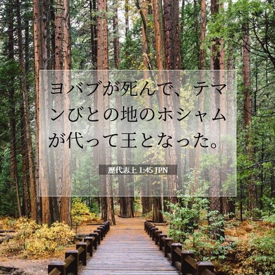 Picture 07 - 歴代志上 1:45 JPN - ヨバブが死んで、テマンびとの地の - Bible Verse Picture