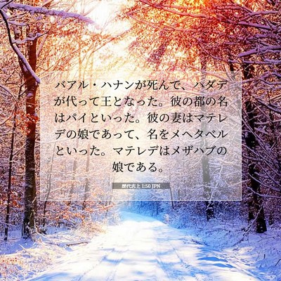 Picture 07 - 歴代志上 1:50 JPN - バアル・ハナンが死んで、ハダデが - Bible Verse Picture