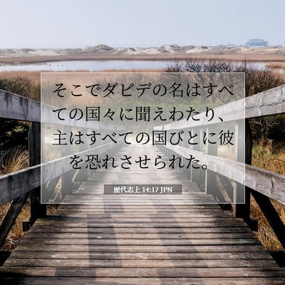 Picture 07 - 歴代志上 14:17 JPN - そこでダビデの名はすべての国々に - Bible Verse Picture