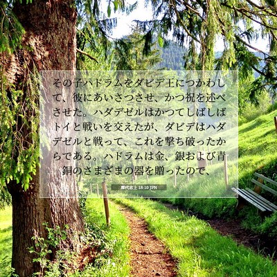 Picture 07 - 歴代志上 18:10 JPN - その子ハドラムをダビデ王につかわ - Bible Verse Picture
