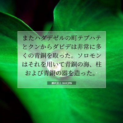 Picture 07 - 歴代志上 18:8 JPN - またハダデゼルの町テブハテとクン - Bible Verse Picture