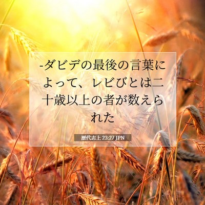 Picture 07 - 歴代志上 23:27 JPN - -ダビデの最後の言葉によって、レビ - Bible Verse Picture