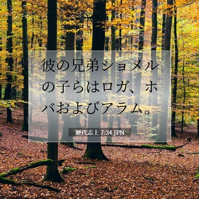 Picture 07 - 歴代志上 7:34 JPN - 彼の兄弟ショメルの子らはロガ、ホ - Bible Verse Picture