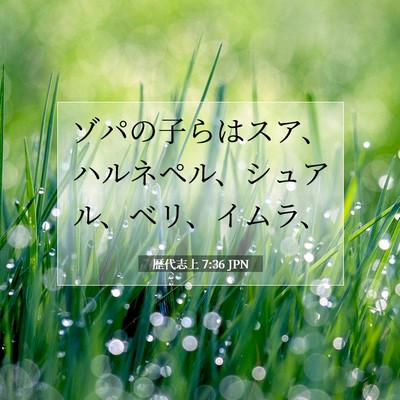 Picture 07 - 歴代志上 7:36 JPN - ゾパの子らはスア、ハルネペル、シ - Bible Verse Picture