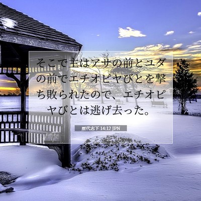 Picture 07 - 歴代志下 14:12 JPN - そこで主はアサの前とユダの前でエ - Bible Verse Picture
