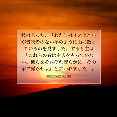 Picture 07 - 歴代志下 18:16 JPN - 彼は言った、「わたしはイスラエル - Bible Verse Picture