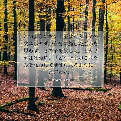Picture 07 - 歴代志下 24:22 JPN - このようにヨアシ王はゼカリヤの父 - Bible Verse Picture