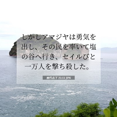 Picture 07 - 歴代志下 25:11 JPN - しかしアマジヤは勇気を出し、その - Bible Verse Picture