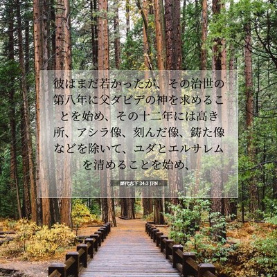 Picture 07 - 歴代志下 34:3 JPN - 彼はまだ若かったが、その治世の第 - Bible Verse Picture